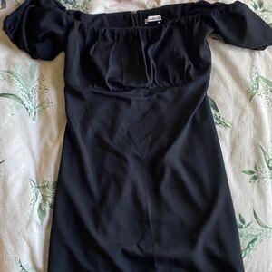 Abercrombie & Fitch Black Off-Shoulder Mini Dress